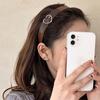 Fashion Leather Headband Coffee Brown Wide Brim Hairband Heart-Shaped Buckle Hair Accessories Head Band