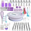 137-Piece Cake Decorating Set: Turntable, Nozzles, Bags, Scrapers