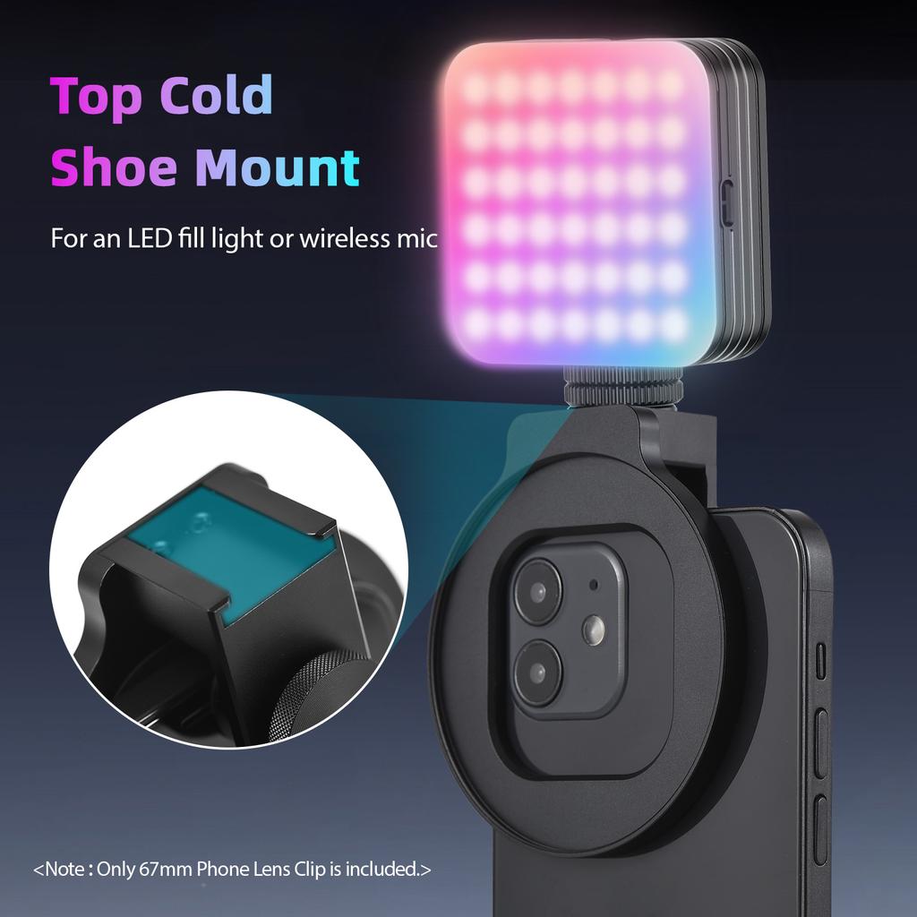 67mm Thrded Lens Filter Clip Thrded Lens Filter Clip with Cold Shoe Mount Replacement for 15/14/13/12