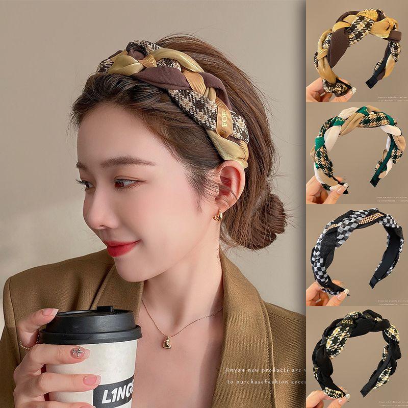 Retro Style Hair Band Women's High Head Top Wide Edge Ins Headwear Strap Headband