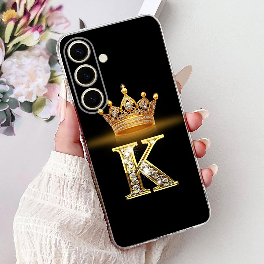 Чехол для Samsung Galaxy S25 SM-S931B Чехол Милая Корона Буквы Мягкий Силиконовый Чехол для Телефона Для Samsung S25 Ultra S25+ S25Plus Fundas