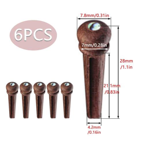 Cheerock Acoustic Guitar Bridge Pins, Rosewood with Abalone Dots, Acoustic Guitar String Pins with Guitar Pin Puller, Replacement Parts for Acoustic G