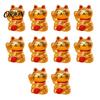 Lucky Cat for Game Night 10PCS Mini Figurines, Resin Beckoning Gift Mahjong Lovers Ornaments, Prosperity Figurine Table Desktop Display Japanese Decor