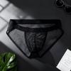 Сексуальное мужское нижнее белье Сетчатые прозрачные трусы-слипы с высокой посадкой Прозрачный карман Трусы-бикини тонкие дышащие