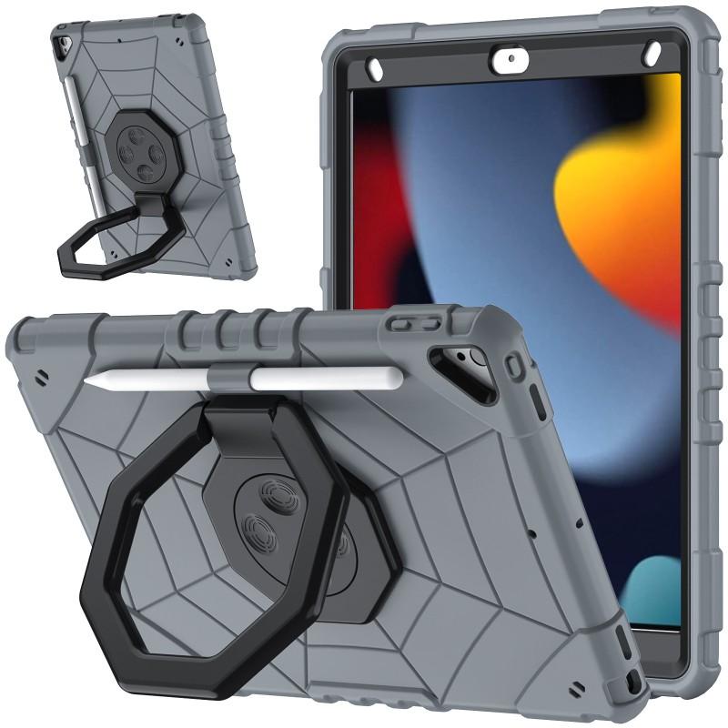 IPad 7/8/9 10.2 Inch Case 2-in-1 Shockproof PC Silicone 360 Rotating Stand Handbag