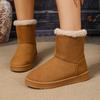 New Fashionable Round Toe Elegant Snow Boots Winter Flat Wear-resistant Soft Students Plus Velvet Warm Women's Shoes