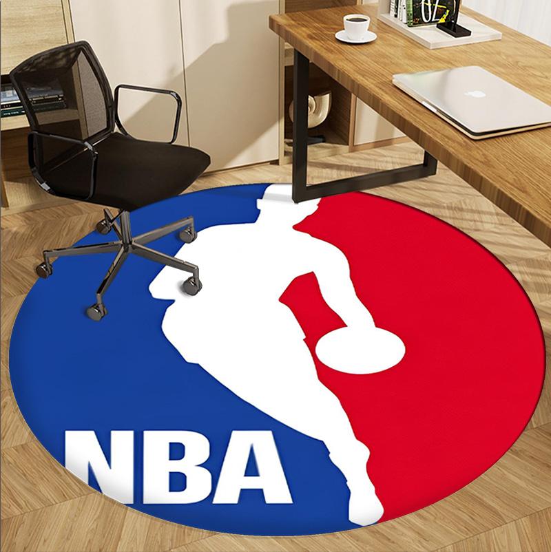 NBA Pattern Round Rug, Indoor/Outdoor Mat, for Picnic, Gameroom, Bedroom, Office, Living Room, Home Decor Carpet, Birthday Gift