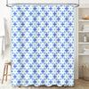 Blue White Bath Curtain with Geometric Design for Home Decor Quick Drying Fabric Shower Curtains in Blue Tones (60x72)