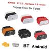 KONNWEI OBDII Mini BT3.0 Автомобильные диагностические инструменты сканирования, совместимые с ПК с ОС Android и Windows (красный Белый)  KW903