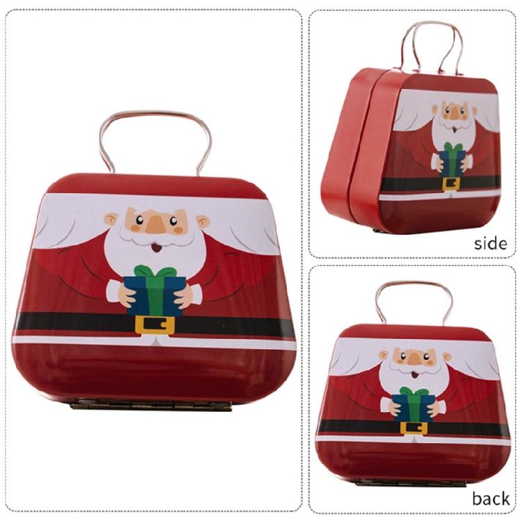 5 шт. Декоративные рождественские жестяные коробки для конфет, Упаковочная коробка для подарков на вечеринку, Портативные органайзеры для конфет, Жестяные банки для сладостей с ручкой