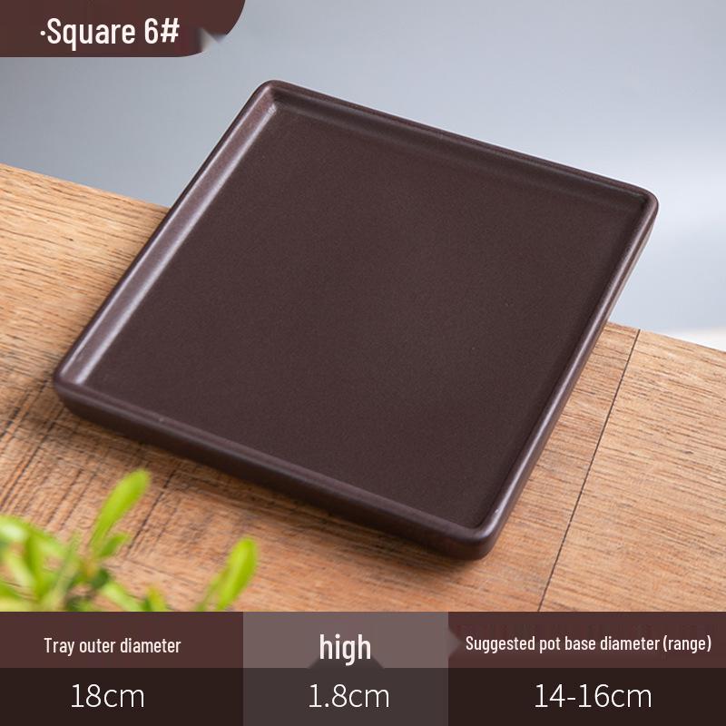 Керамический поддон для цветочного горшка из фиолетовой глины - Прямоугольное/Круглое основание для сбора воды, для бонсай