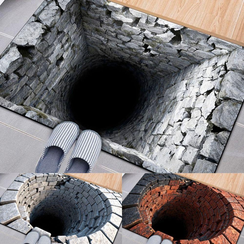 Нескользящий Коврик-иллюзия для Двери 3D Плоский Коврик для Спальни Творческий Ковер для Ванной Комнаты Декор для Дома
