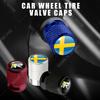 Car CNC Aluminum R Design Sweden Flag Emblem For Volvo XC40 V90 S60 S80 S90 XC60 XC90 4pcs Tire Valve Air Port Stem Cover Caps