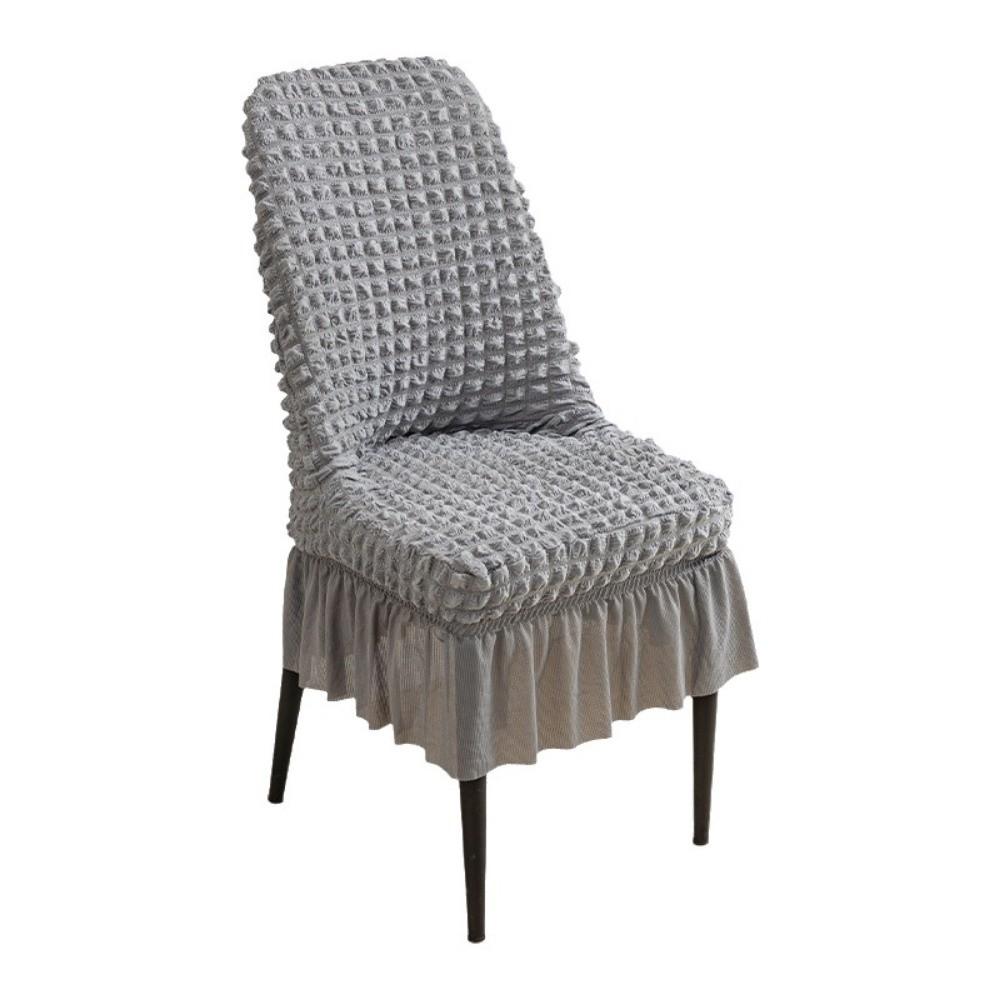 Breathable Elastic Chair Cover Wrinkled Fabric Full Wrap Stool Cover Dining Chair Cover Kitchen
