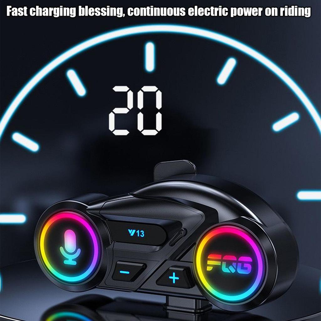 Наушники для мотоциклетного шлема Беспроводные наушники для мотоцикла Шумоподавление Водонепроницаемые Наушники 800 мАч Для катания на лыжах Гонки Туризм