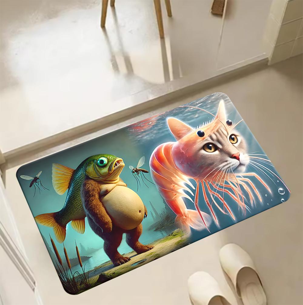 VIKAMA Tung Tung Sahur Italian Brainrot Creative Blankets Non-slip Floor Mats  Bedroom Bathroom  Home Decoration