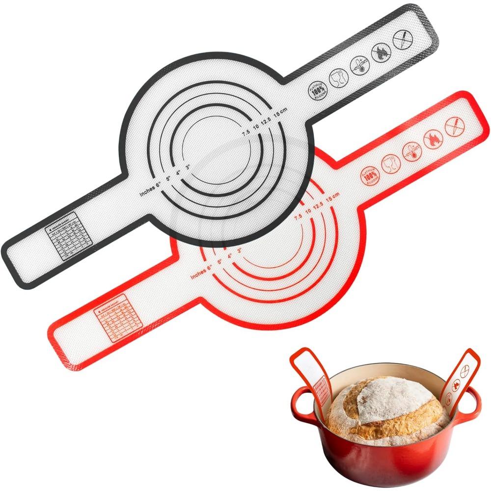 Многоразовая силиконовая хлебная петля для голландской духовки, коврик для выпечки с длинными ручками, антипригарные подкладки для переносного теста, принадлежности для выпечки