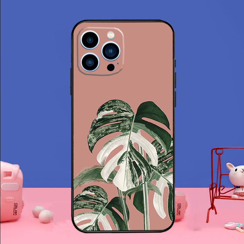 Leaves Monstera Green Phone Case For iPhone 17 Air 16 15 14 11 12 13 Pro Max 13 mini 15 16 Plus 16e Bumper Cover