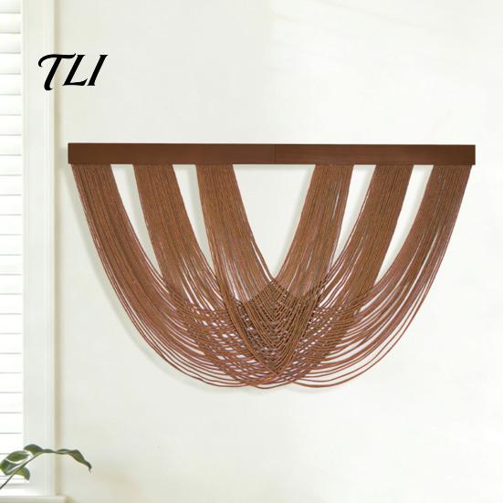 Cotton Woven Tapestry Boho Tassel Wall Tapestry, Rustic Hanging, String Solid Color with Wooden Rod for Bedroom Living Room Decor Handmade
