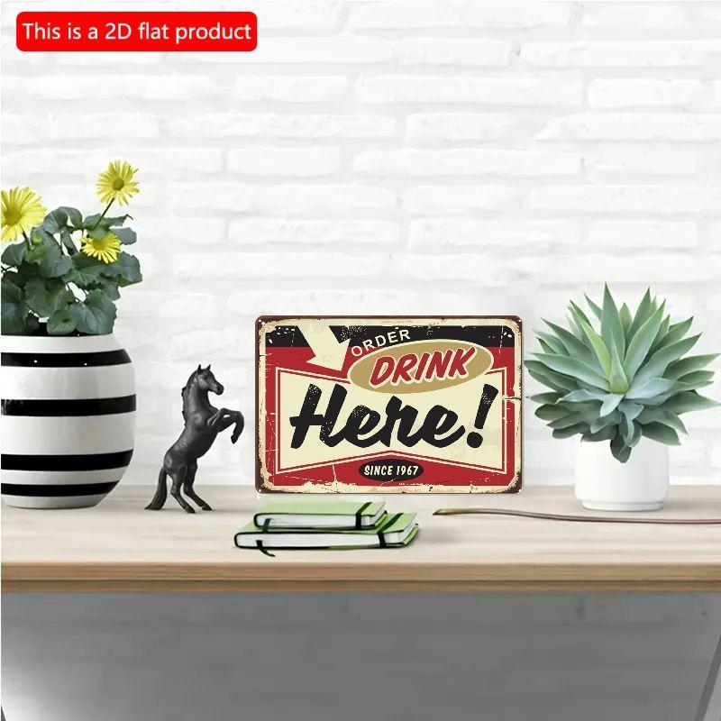 2D плоский деревянный 30*20 см заказывайте напитки здесь ретро кафе бар знак, настенный многоцелевой декор для улиц, садов, патио, гаражей, домов, ферм