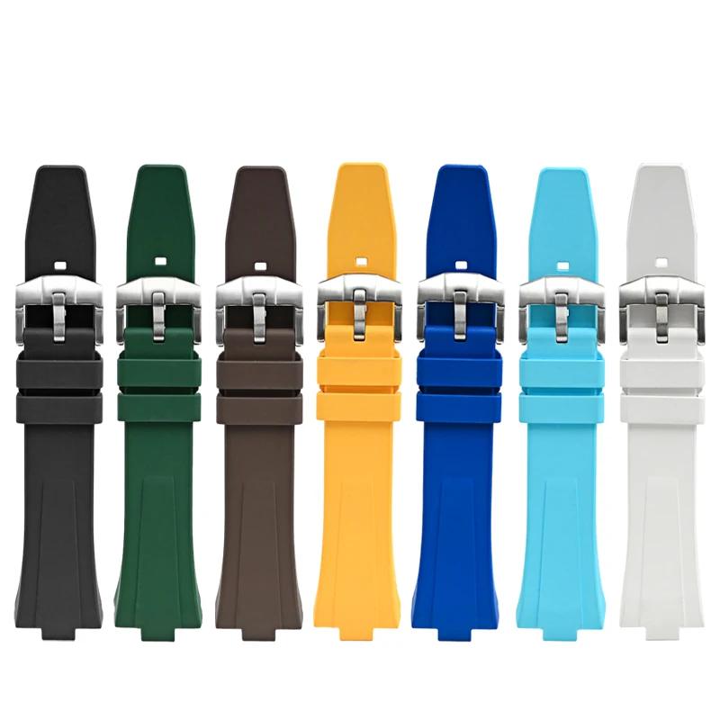 Для часов Citizen NJ0150 NJ0151 NJ0158 Фторкаучуковый Ремешок FKM Высококачественный Ремешок Мужской Браслет Быстросъемная Шпилька Наручный Ремешок