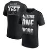 Men's Black Jey Uso Four Letters, One Word T-Shirt