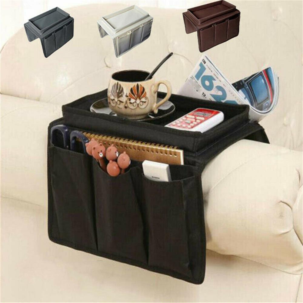 Non-Slip Sofa Armrest Organizer with Cup Holder Tray, Chair Arm, TV, Remote, Recliner Couch, Armchair, Bedside Storage
