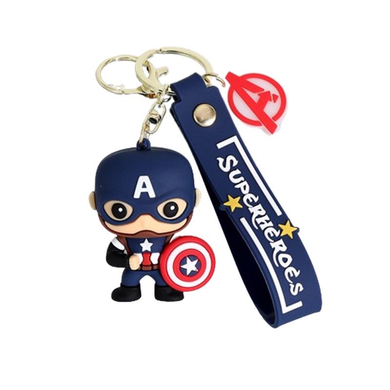 Мультяшный Marvel Капитан Америка Человек-паук Силиконовый брелок-подвеска Бэтмен Супергерой Маленький подарок