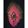 PINK FEATHER THERMO EMBROIDERY PATTERN 11X7CM {color}