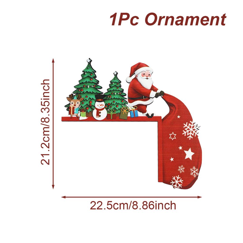 Christmas Santa Claus Wooden Door Frame Decoration Merry Christmas Decor for Home 2025 Navidad Xmas Tree Ornament New Year 2026