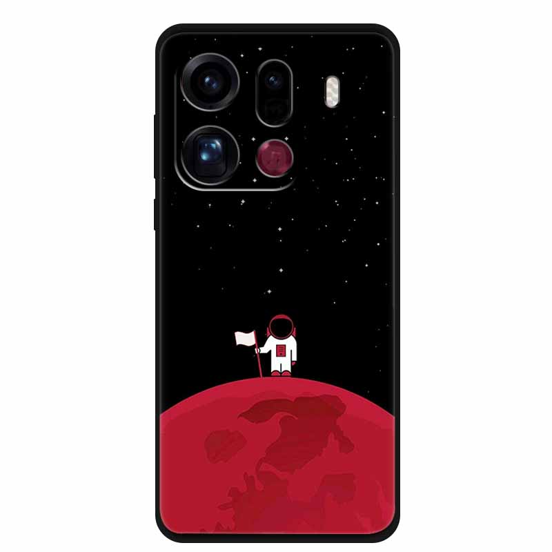Чехол для телефона OPPO Find X9 Pro 5G Милый Мультяшный Мягкий Силикон Черный Защитный Чехол-Ракушка для OPPO FindX9 Pro 6.78" Задняя Крышка