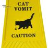 Cat Vomit Sign 4 Inch Black Cat Vomiting Silhouette Warning Sign Cat Vomit Caution Sign for Cat Owners Home or Pet Areas