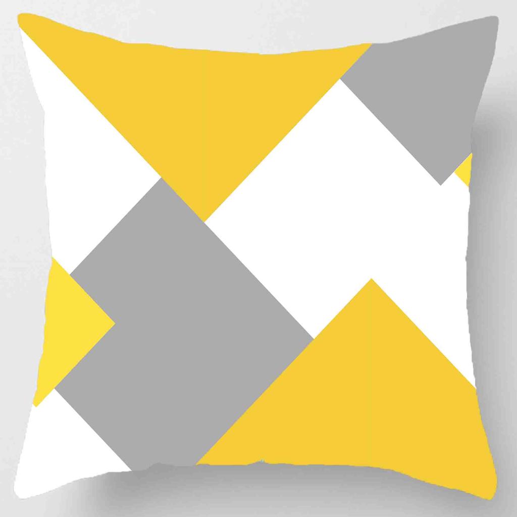 Geometric Pillow Cover Polyester Printed Yellow Cushion Case Sofa Home Decor xcm Bedroom Living Room Throw Pillowcase Gift