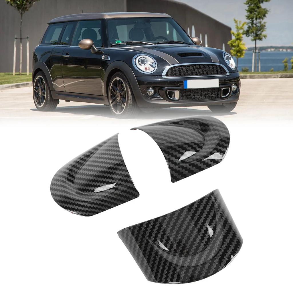 3Pcs/Set Car Steering Wheel Trim Carbon Fiber Look Interior Cover Sticker for Mini Cooper R54 R56 Clubman R55 Crossover R60 ulqch44