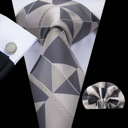 Paisley Mens Blue Tie Set Silk Woven Necktie Handkerchief Cufflinks Wedding Gift