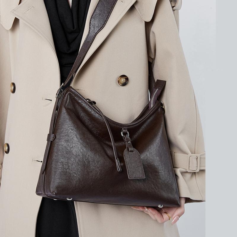 Сумки-хобо из натуральной кожи для женщин, модные дизайнерские сумки-тоут большой вместимости, женские сумки через плечо