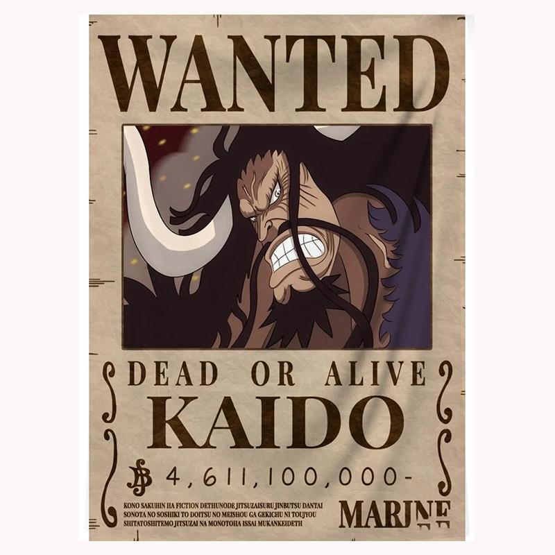 Гобелен с плакатом «Wanted» из One Piece, Луффи Зоро Эйс Нами Катакури Аниме Настенный декор