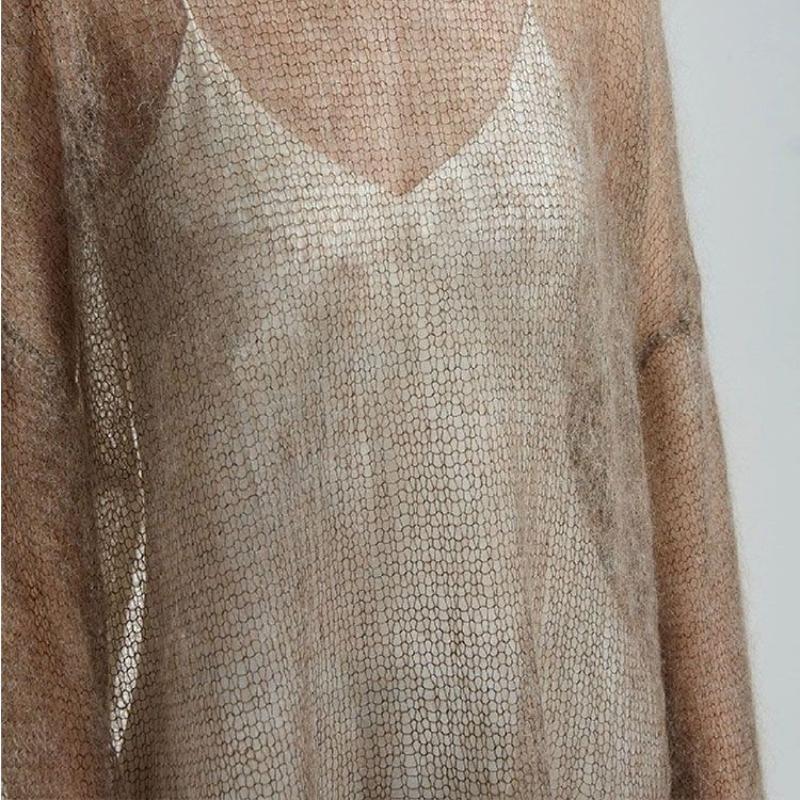 Unique Long Sleeved Beautiful Women's Loose Hollow Knitted Sweater Top