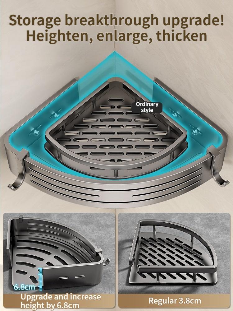 Нет необходимости сверлить стены для установки Алюминиевая полка для ванной Полки Подставка для шампуня Держатель для хранения Кухонный органайзер Настенная полка