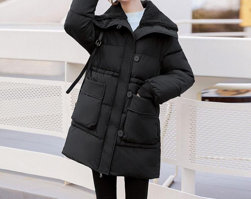 Autumn and winter new fashion trend ins style high sense medium and long large size warm cotton jacket