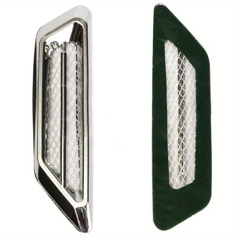 Universal 2Pcs Chrome Car SUV Air Flow Fender Side Vent Decoration Sticker Automotive General Decorative Tuyere Car Sticker