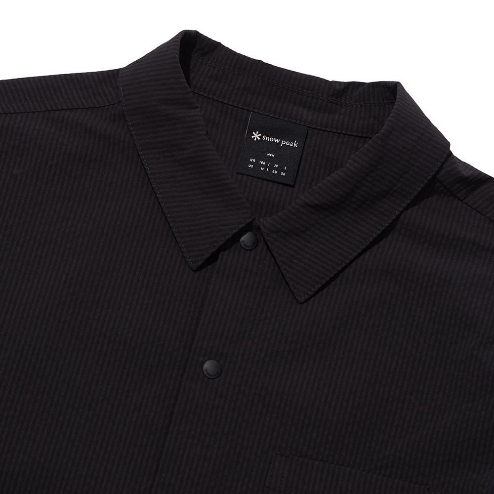 [Snowpeak] Seersucker Short Sleeve Shirt Dark Charcoal (S23MMFSH18)