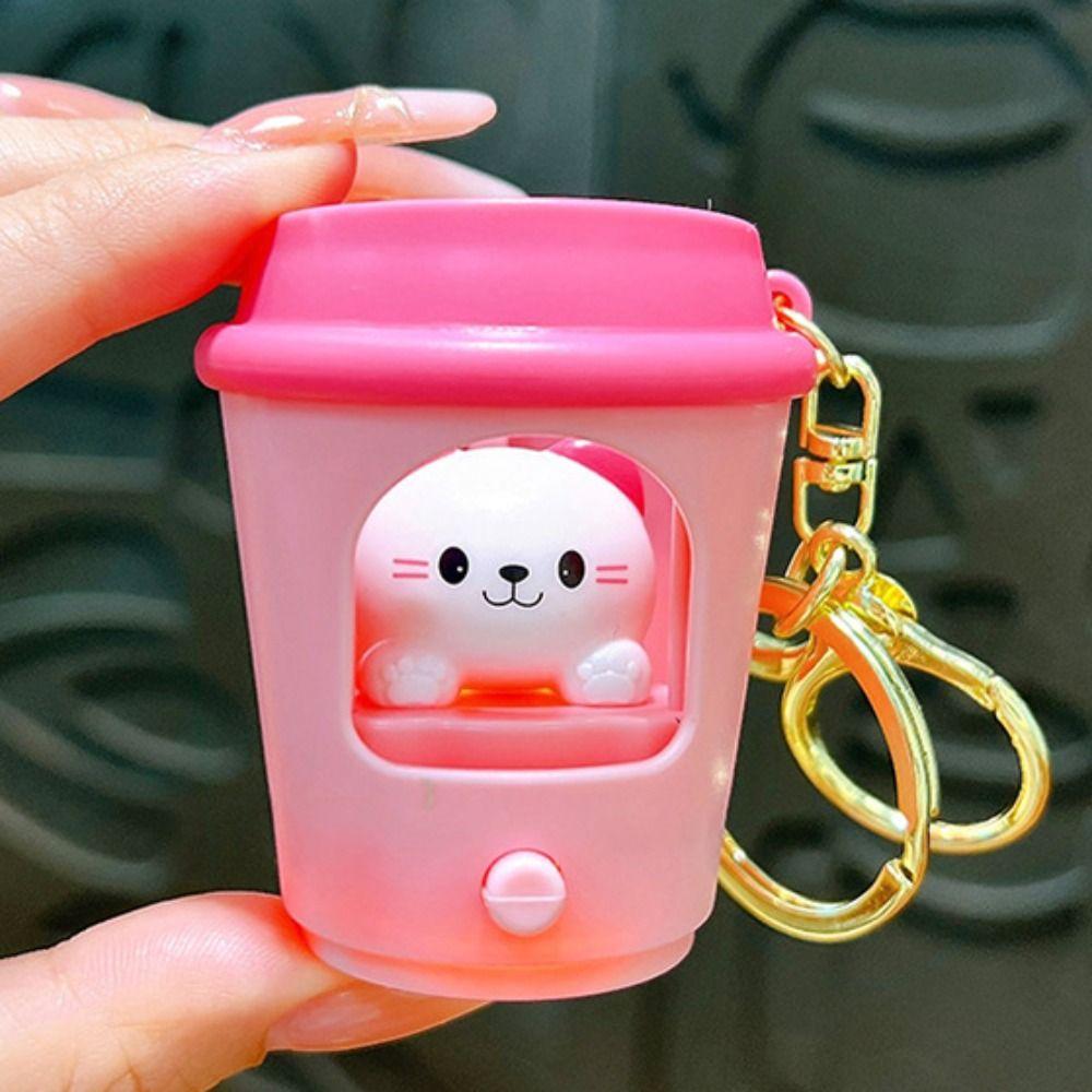 Bounce Car Keyring Panda Capybara Pendant Unique Cartoon Animals Dolls  Charms