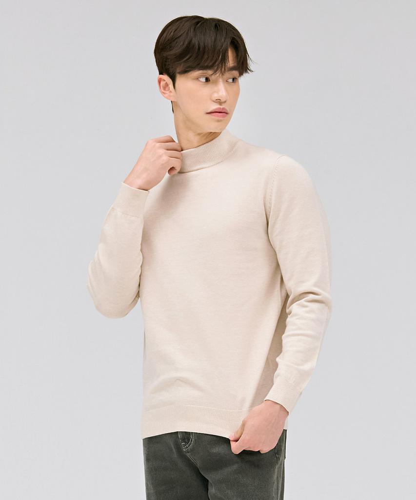 CHASECULT Men'S Essential Mock Neck Sweater - Beige