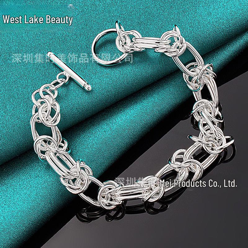 Плетеный браслет West Lake Silver Ring OT Buckle