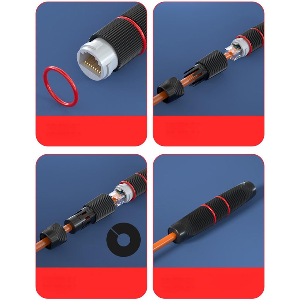 RJ45 Waterproof Connector Super Strong Tensile IP67 Ethernet Cable Connector