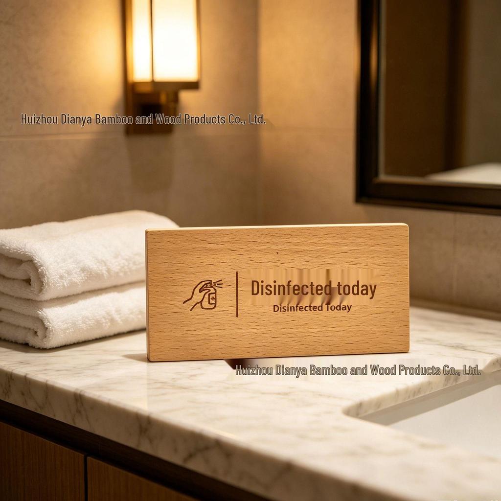 Reserved Seat & No Smoking Wooden Sign - Disinfected & Notice Markers