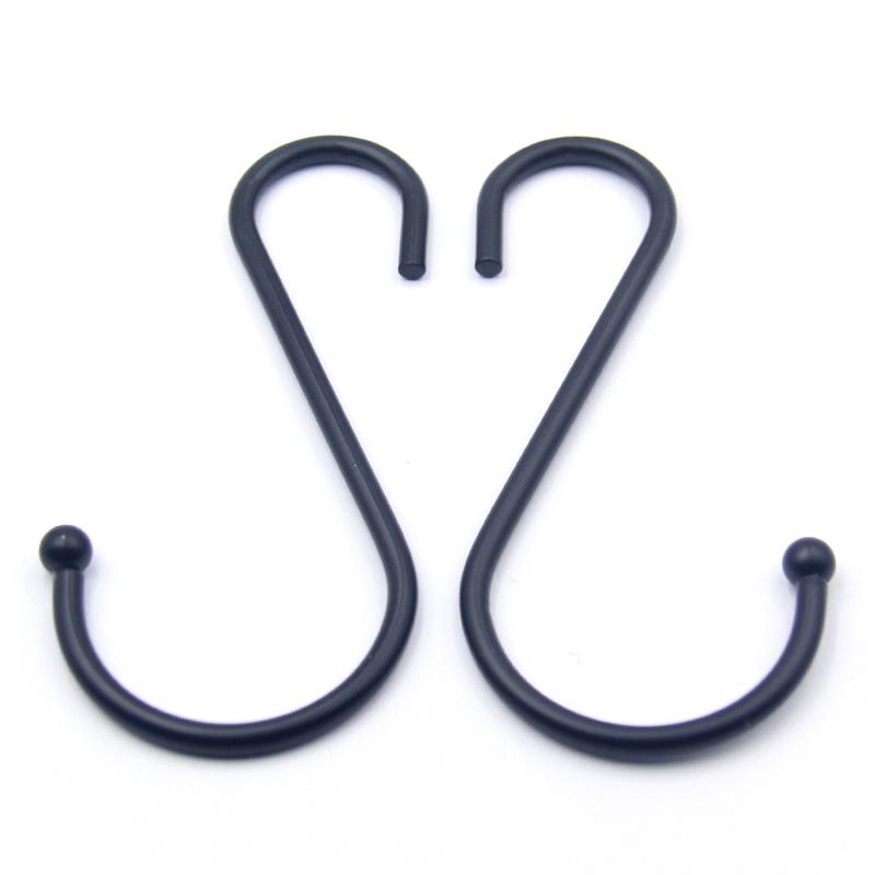 Factory E-Coating Black Carbon Steel S Hook S Shape Hanging Hook for Cloths and Kitchen Ware