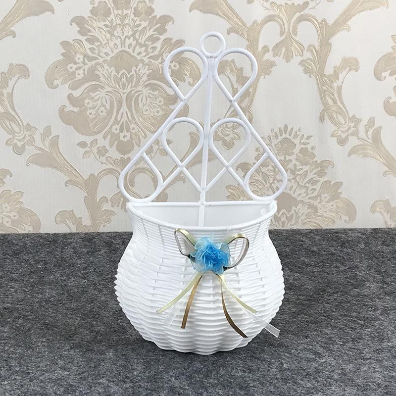 Полукруглая настенная ваза, белая пластиковая корзина для цветов, минималистичное цветочное украшение для гостиных и отелей