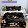 3pcs Black Cat Print Bedding Set: Perfect for Bedroom or Guest Room. Soft and Comfortable with No Core Included yy251010109